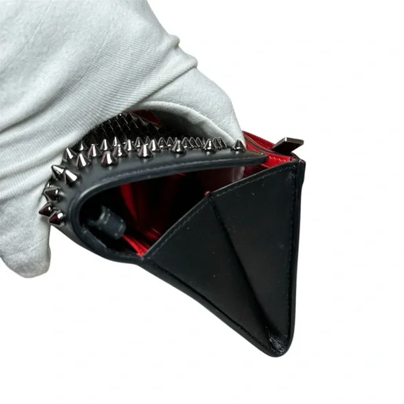 ❌SOLD❌Christian Louboutin Black Leather Clutch with Metallic Studs - Picture 10 of 11